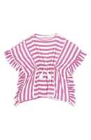 Feather 4 Arrow Kids' Summer Time Stripe Cover-Up Caftan in Prism Pink at Nordstrom, Size 4-6