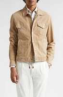 Eleventy Suede Trucker Jacket Camel at Nordstrom, Us