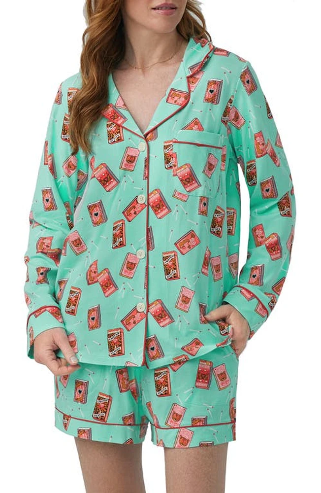 BedHead Pajamas Print Stretch Organic Cotton Jersey Short Pajamas in Perfect Match at Nordstrom, Size Large