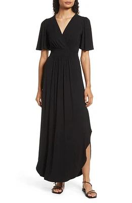 Fraiche by J Flutter Sleeve Jersey Maxi Dress at Nordstrom,