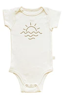 Tenth & Pine Sun Waves Organic Cotton Bodysuit Natural at Nordstrom,