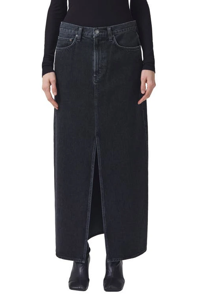 AGOLDE Leif Longline Denim Skirt Spider at Nordstrom,