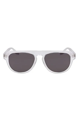 Converse Fluidity 53mm Aviator Sunglasses in Crystal Clear at Nordstrom