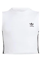 adidas Kids' 3-Stripes Crop Tank White at