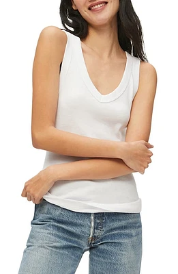 Michael Stars Maya Cotton V-Neck Tank in White at Nordstrom