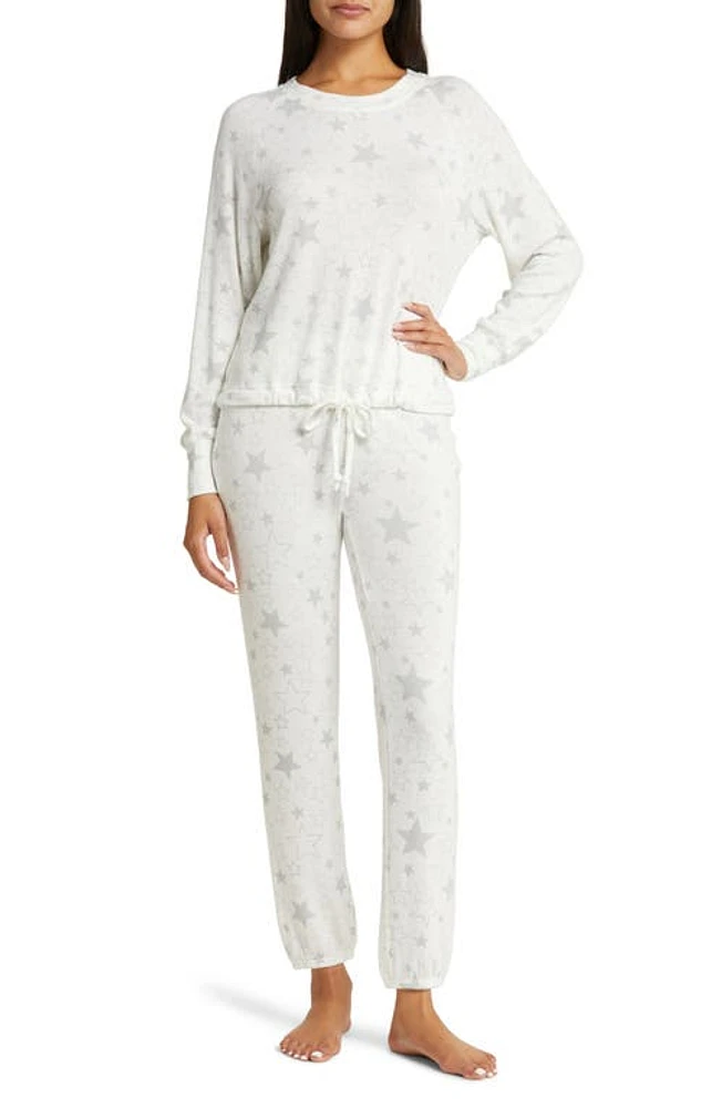 UGG(r) Gable Brushed Knit Pajamas Cream Stars at Nordstrom,