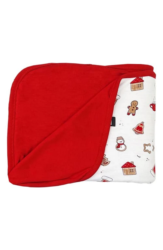 Bellabu Bear Kids' Christmas Cookies Print Reversible Blanket in White With Christmas Cookies at Nordstrom