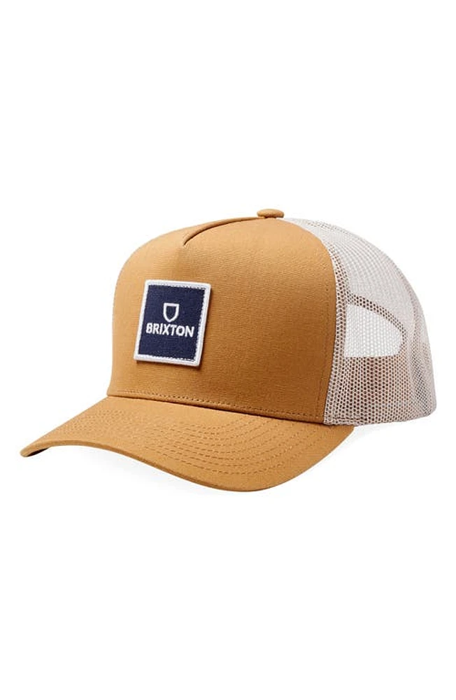 Brixton Alpha Block x C MP Trucker Hat in Copper/Off White at Nordstrom