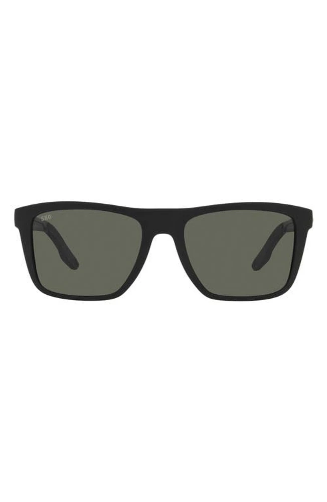 Costa Del Mar Mainsail 55mm Polarized Rectangular Sunglasses in Matte Black at Nordstrom