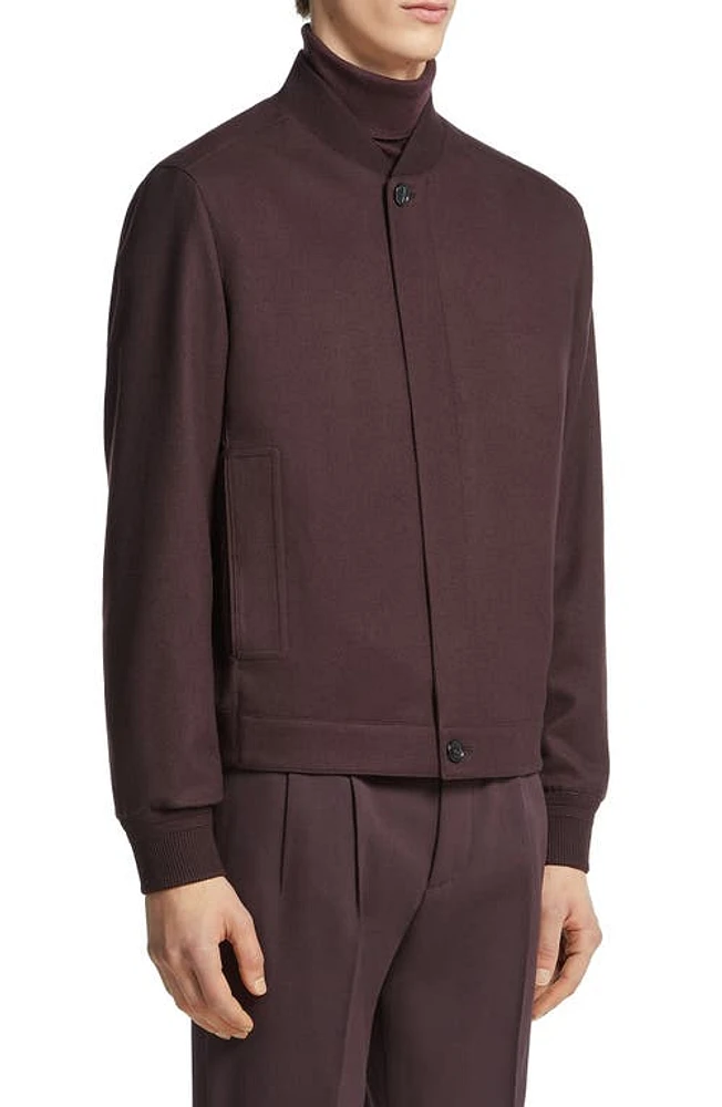 ZEGNA Water Repellent Elements Oasi Cashmere Bomber Jacket Plum at Nordstrom, Us