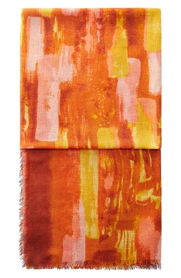 MANGO Abstract Print Scarf in Yellow Multi at Nordstrom