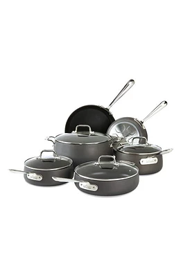 All-Clad Hard Anodized 10-Piece Nonstick Cookware Set in Grey at Nordstrom