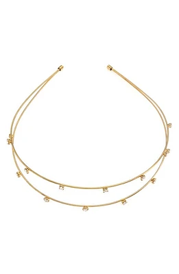 Ettika Double-Row Wire & Crystal Headband in Gold at Nordstrom