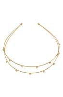 Ettika Double-Row Wire & Crystal Headband in Gold at Nordstrom