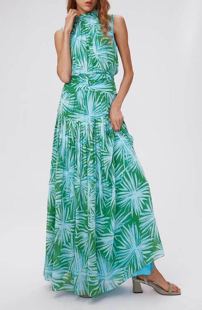 Diane von Furstenberg Menon Tropical Print Dress Sea Holly Green Med at Nordstrom,