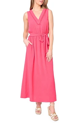 GIBSONLOOK Bella Tie Waist Maxi Dress Punch Pink at Nordstrom,