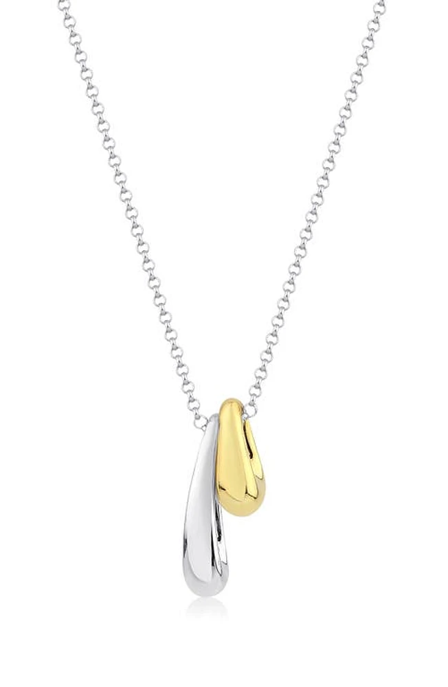 Kloto Ease Double Pendant Necklace in Silver & Gold at Nordstrom, Size 48 Cm