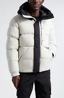 Moncler Madeira Colorblock Hooded Short Down Puffer Jacket Gray at Nordstrom,