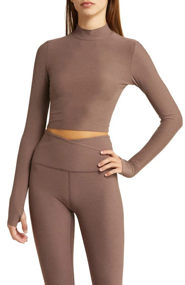 Beyond Yoga Moving On Featherweight Mock Neck Crop Top at Nordstrom,