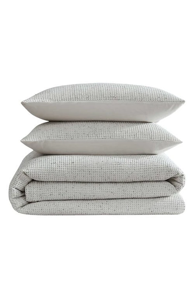 Calvin Klein Speckled Waffle Duvet Cover & Shams Set in Off White at Nordstrom