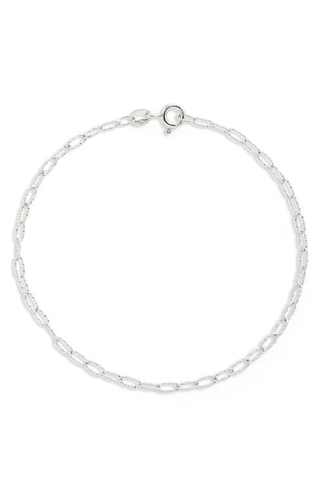 Bony Levy 14K Gold Textured Link Chain Bracelet in 14K White Gold at Nordstrom, Size 7