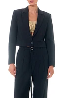 Grey Lab One-Button Crop Blazer in Black at Nordstrom, Size Large