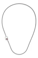 Good Art Hlywd Men's Ruby Rosette 4A Curb Chain Necklace in Sterling Sliver at Nordstrom