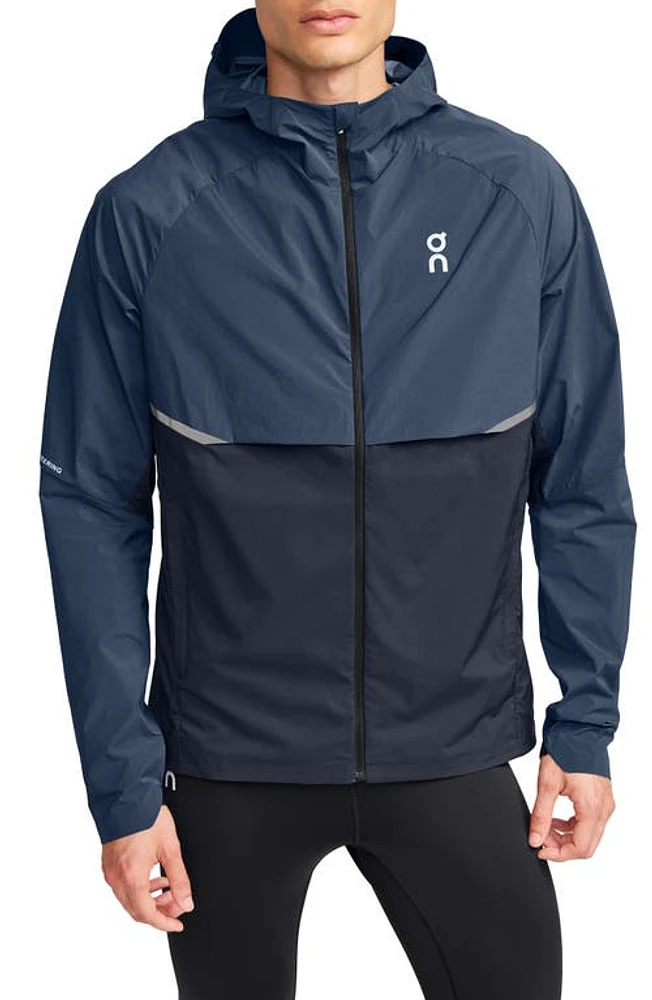 On Core Hooded Packable Running Jacket Denim/Navy at Nordstrom,