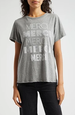 Cinq à Sept Multi Merci Cotton Graphic T-Shirt Heather Grey/white at Nordstrom,