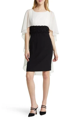 Shani Chiffon Cape Dress Black at Nordstrom,