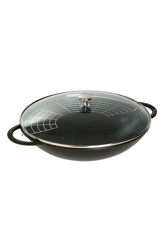 Staub 6-Quart Matte Black Enameled Cast Iron Wok with Lid at Nordstrom