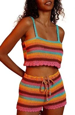 Billabong Siesta Cotton Crochet Cover-Up Crop Top Multi at Nordstrom,