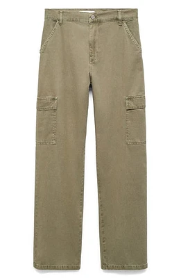 MANGO Cargo Straight Leg Jeans Khaki at Nordstrom,