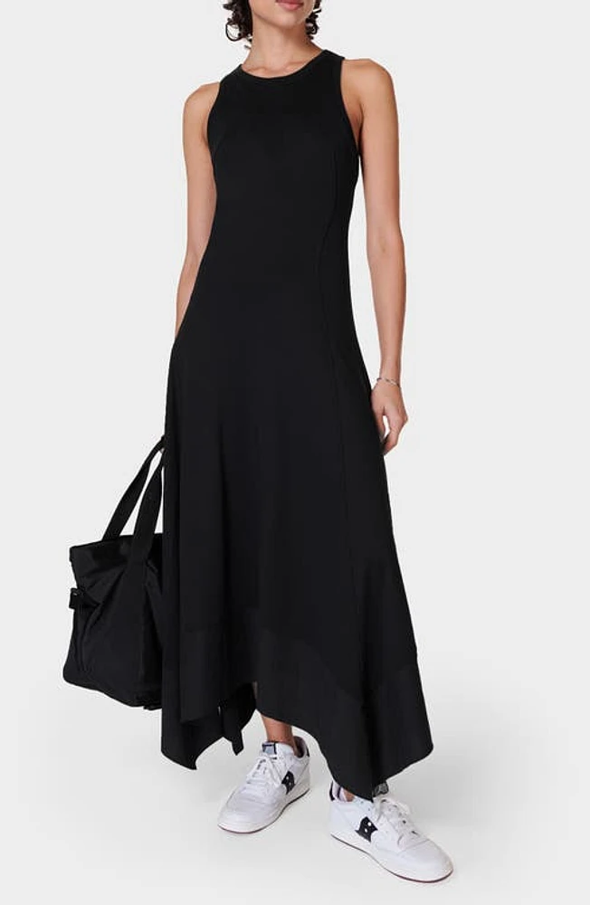 Sweaty Betty Drift Racer Sleeveless Knit Midi Dress Black at Nordstrom,