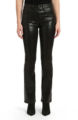 Mavi Jeans Maria Coated Straight Leg Black Leather at Nordstrom, X