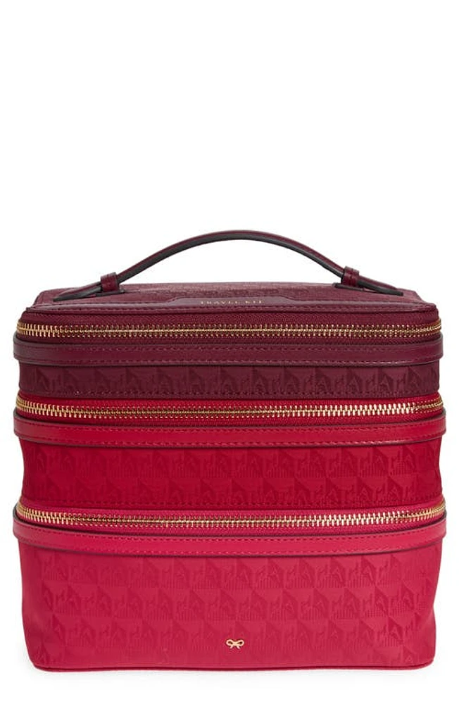 Anya Hindmarch Logo Jacquard Travel Kit in Red Multi at Nordstrom