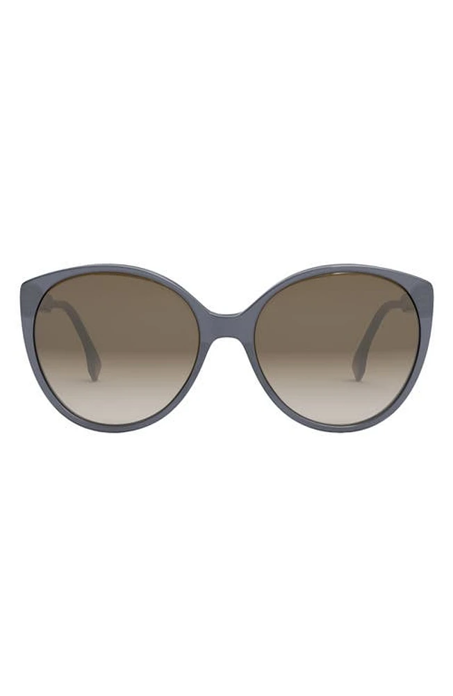 'Fendi Fine 59mm Round Sunglasses in Dusty Blue at Nordstrom