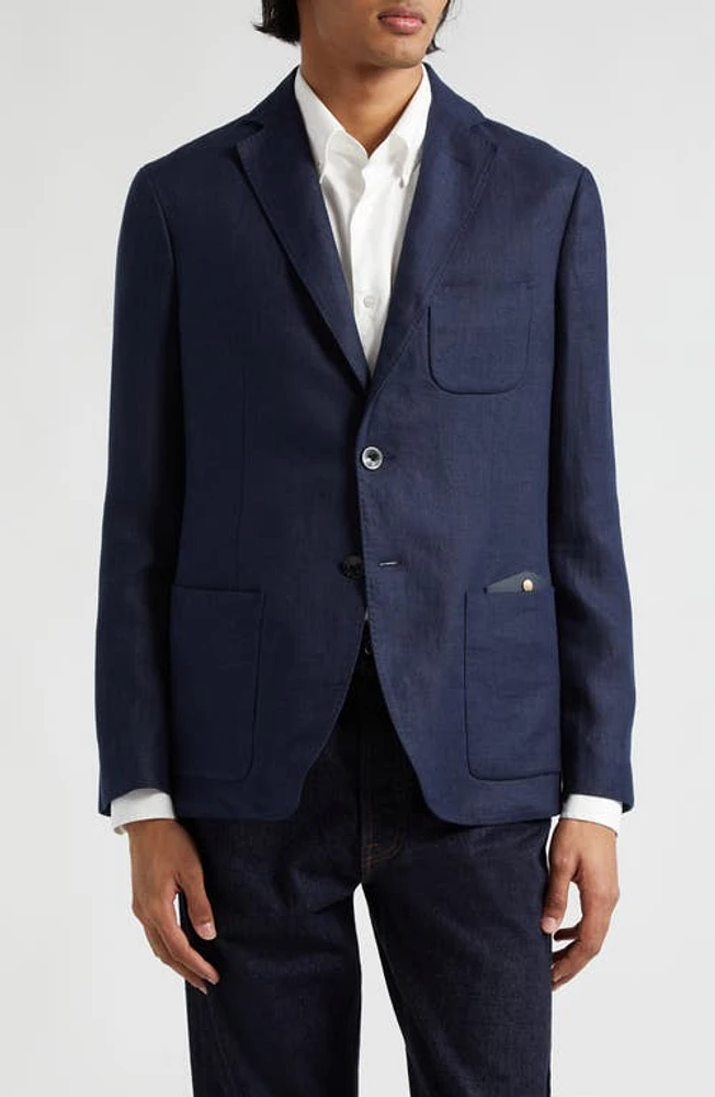 Agnona Linen Sport Coat in Navy at Nordstrom, Size 44 Us