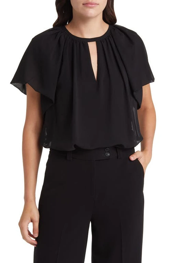 KOBI HALPERIN Lisa Keyhole Top in Black at Nordstrom, Size Small