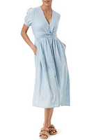 Sam Edelman Christy Twist Front Chambray Midi Dress in Haper at Nordstrom, Size Large