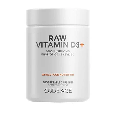 Codeage Raw Vitamin D3+ 5000 IU, Omega-9, Probiotics, Digestive Enzymes, Raw Fruits & Greens, 60 ct in White at Nordstrom