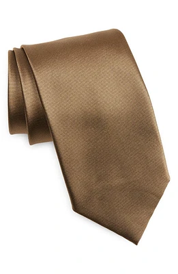 TOM FORD Solid Mulberry Silk Twill Tie in Hazelnut at Nordstrom