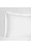 SFERRA Catena Cotton Percale Boudoir Pillow Sham in White/Lunar at Nordstrom