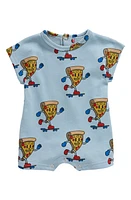 TINY TRIBE Pizza Skater Cotton Romper Steel Blue at Nordstrom,