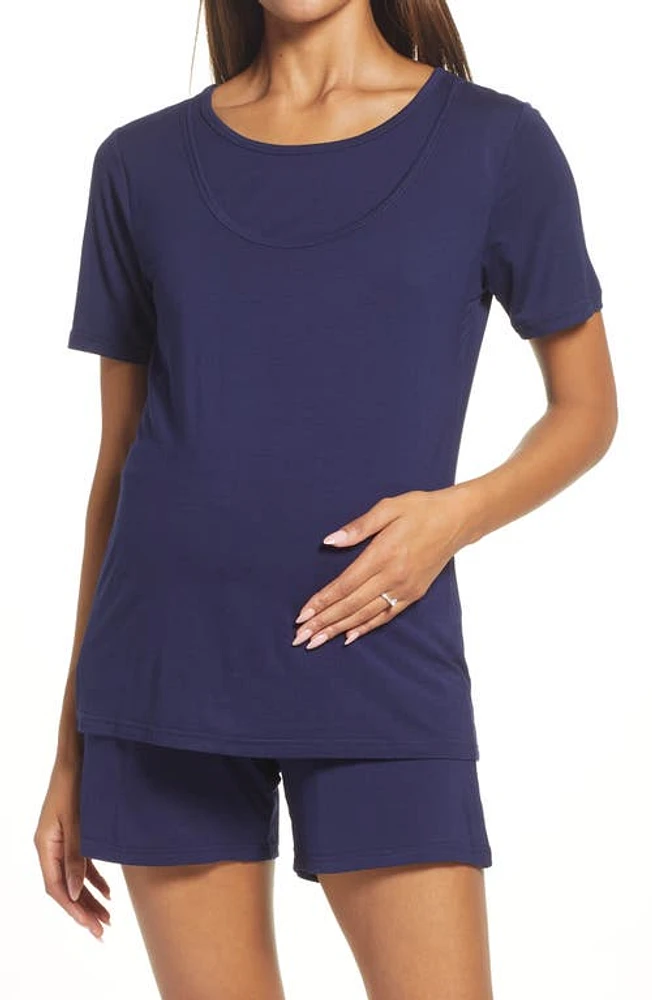 Savi Mom Lima Maternity/Nursing Pajamas Navy at Nordstrom,