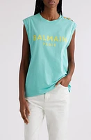 Balmain Cotton Logo Graphic Tank at Nordstrom,