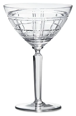 Ralph Lauren Hudson Plaid Crystal Martini Glass in Clear at Nordstrom, Size One Size Oz