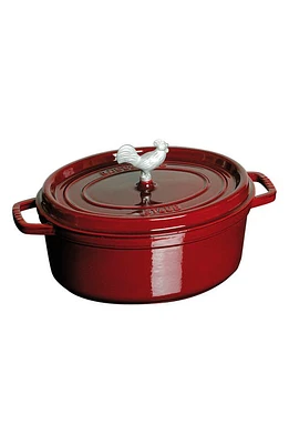 Staub 5.75-Quart Oval Coq Au Vin Enameled Cast Iron Dutch Oven in Grenadine at Nordstrom