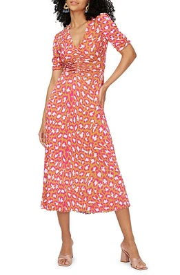 Diane von Furstenberg Koren Reversible Mesh Dress Natural Leopard/Garden Petals at Nordstrom,