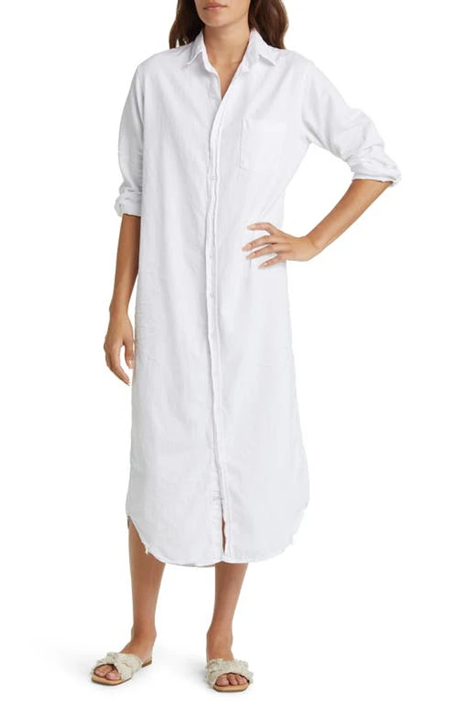 Frank & Eileen Rory Maxi Shirtdress White Tattered Denim at Nordstrom,